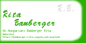 rita bamberger business card